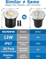SUNVIE Low Voltage Landscape Well Lights with Wire Connectors, 12W LED, IP67 Waterproof Outdoor In-Ground Garden | Lumora