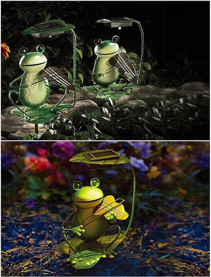jojomis Solar Garden Light Waterproof LED Lamp Patio Yard Lighting,Frog with Guitar,16x9CM
