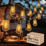 Achin Outdoor String Lights 200FT Vintage Edison String Lights with 104 Shatterproof ST38 Bulbs LED Dimmable Warm | Lumora