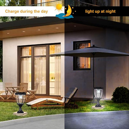 Kendal Large Outdoor Solar Powered LED Light Lamp (Black*2)
