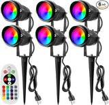 Junview Christmas Spotlight Outdoor 120V LED Spot Lights Outdoor RGB 12W Color Changing Landscape Lights with | Lumora