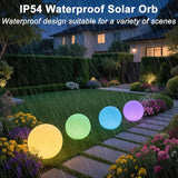 12-in Solar Garden Globe Light Outdoor, Solar Glowing Ball Light w/Remote, 16 RGB Color Changing Waterproof Large | Lumora