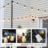 100FT Outdoor String Lights,ST38 Vintage Edison LED Patio Lights Waterproof with 52 Plastic Bulbs(2 | Lumora