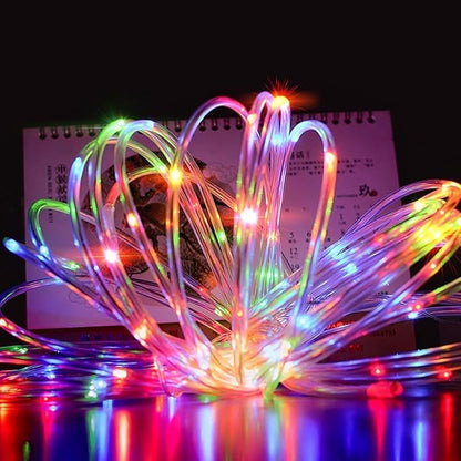 Solar Rope Lights, 23ft 50LED Waterproof Copper Tube Wire String Lights for Garden,Yard, Path, Fence, Stairs, Backyard, Patio Decorative (Multicolor)