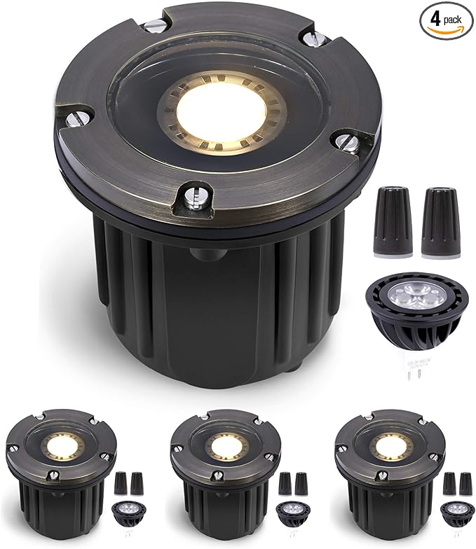 Gardenreet Well Lights Landscape LED - Brass Ip65 Low Voltage In-Ground Lighting, 12V Wired - Outdoor Path Light | Lumora