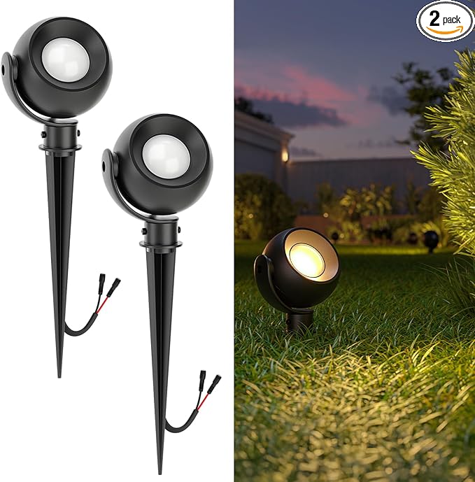 Sunco LED Low Voltage Spotlight Revolver, Sphere Shaped Garden Landscape Lights Outdoor [Luces para Jardin], 4W | Lumora