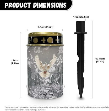 White Bird Garden Solar Light, Grave Solar Lights for Cemetery, Waterproof, Solar Powered, Easy to Install, Decorate Lawn, Patio, Fence, Backyard