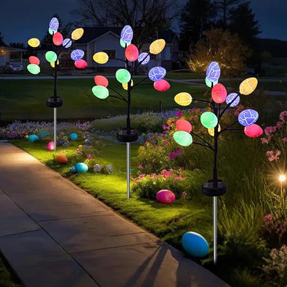 Solar Easter Egg Lights, Colorful Garden Swaying Firefly Light Outdoor Easter Lights Waterproof Solar Stake Light for Pathway Landscape Lawn Yard Porch Patio Spring Easter Decoration (M)