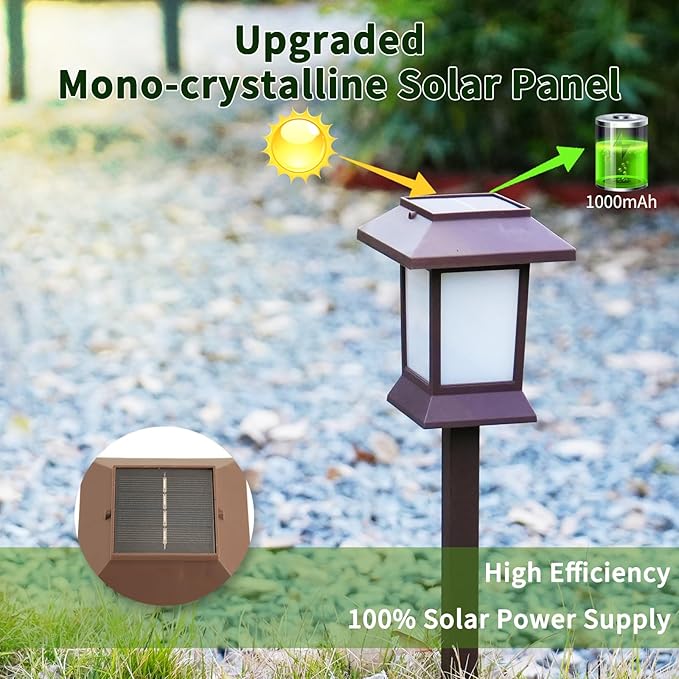 6Pack Solar Pathway Lights Outdoor with Flickering Flame, IP65 Waterproof, Solar Flame Lights with Hook, Upgraded | Lumora