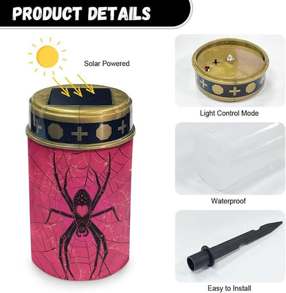 Spiders Solar Lights,Stake Lights, Outdoor Waterproof Memorial Day Decorations Halloween Lights for Garden Yard Pathway Grave
