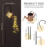Fabbay 4 Pcs Solar Watering Can with Lights Outdoor Waterproof Solar Lights with Hook Retro Decorative Hanging | Lumora