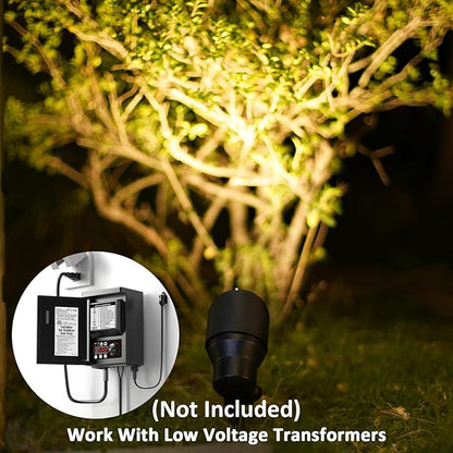 Landscape Spotlights Low Voltage Spot Lights Outdoor Lighting 8PK 6W LED 145 Lumens Weatherproof Floodlights 12V AC Metal Yard Lights with Connectors and Stakes for Tree Building Fence