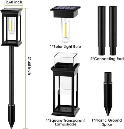 Solar Pathway Lights Outdoor, 4 Pack Solar Powered Garden Lights Waterproof IP65, Auto On/Off Outdoor Light for Lawn Patio Walkway Driveway Decor Landscape Lighting