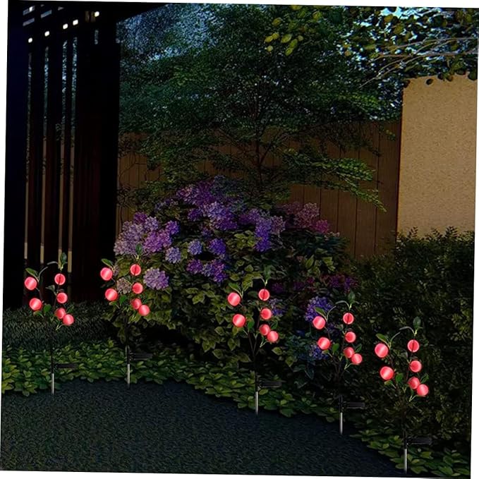 VICASKY Led Lights for Outside Decorative Garden Stake Lights Auto Off Solar Pathway Lamp Apple Shape Ground Stake | Lumora