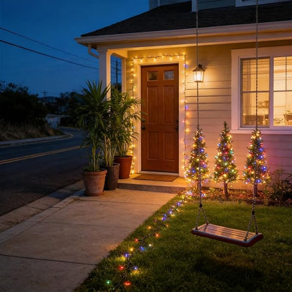200 LED Color Changing Christmas Lights with Remote - 8 Modes (Warm White to Multicolor), 66ft Green Wire ETL Certified Commercial Grade, Waterproof Indoor/Outdoor for Patio, Trees & Parties.