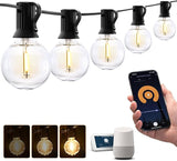 XMCOSY+ Patio Lights, Smart 50Ft Outdoor String Lights with 25 Dimmable G40 Globe Bulbs, APP Control, Work with | Lumora