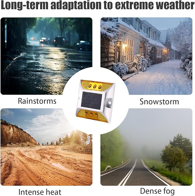 Wokyo 2PCS LED Solar Lights on The Ground Outdoor lamp Bolt Road Light for Entrance Garage Garden Lawn Terrace (Yellow)