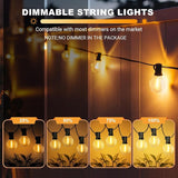LAMPHOME Outdoor String Lights, 26FT 13 G40 Bulbs Shatterproof Patio Lights, IP65 Waterproof Dimmable Hanging | Lumora