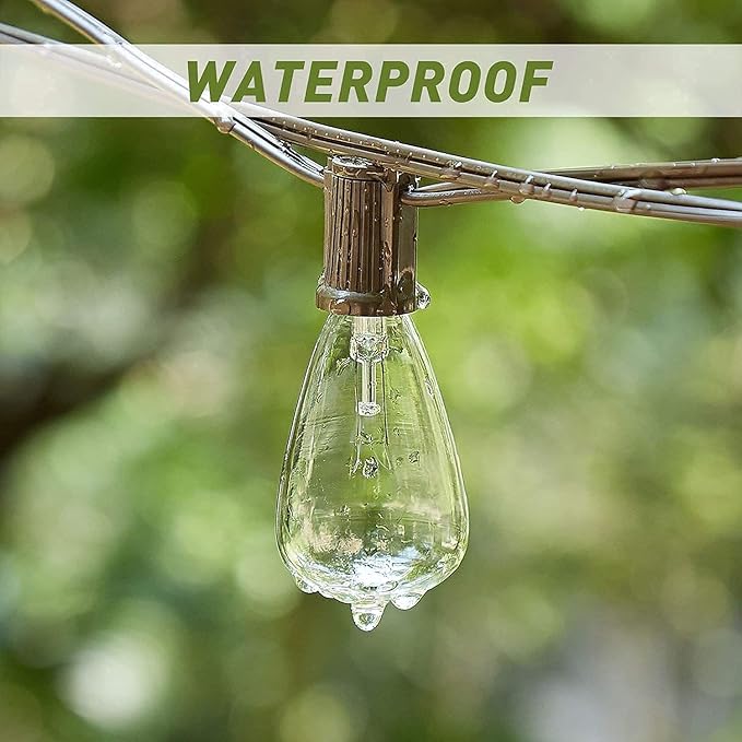 SUNSGNE 10Ft Outdoor Patio String Lights with 10 Clear Edison Bulbs & 10 Pack Edison Replacement Light Bulbs, 7 | Lumora