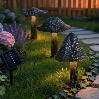 Solar Lights Outdoor Decor, Solar Metal Mushroom Yard Decorations Outdoor, IP65 Waterproof Garden Decor, Gifts for Women Mom, for Yard Patio Lawn Pathway Landscape