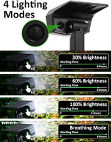 Solar Spot Lights Outdoor, 4 Pack Waterproof Solar Powered Garden Lights, 59 LED 4 Lighting Modes, 6500K White | Lumora