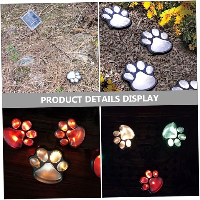 Amosfun 1set Outdoor Solar Print Lamp Led Garden Decor for Lawn and Patio Creative Solar Light for Decoration