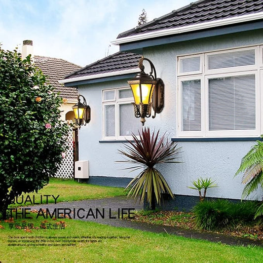 Wall Light Fixtures Outdoor Vintage Porch Lights E27 Wall Sconce Waterproof Garden Wall Lamp Retro Wall Lantern with Glass Shade for Entryway Porch Cafe Patio House