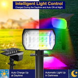 nipify 2 Pack Solar Spot Lights Outdoor Color Changing, 7 Modes Halloween RGB Solar Powered Waterproof Spotlight | Lumora