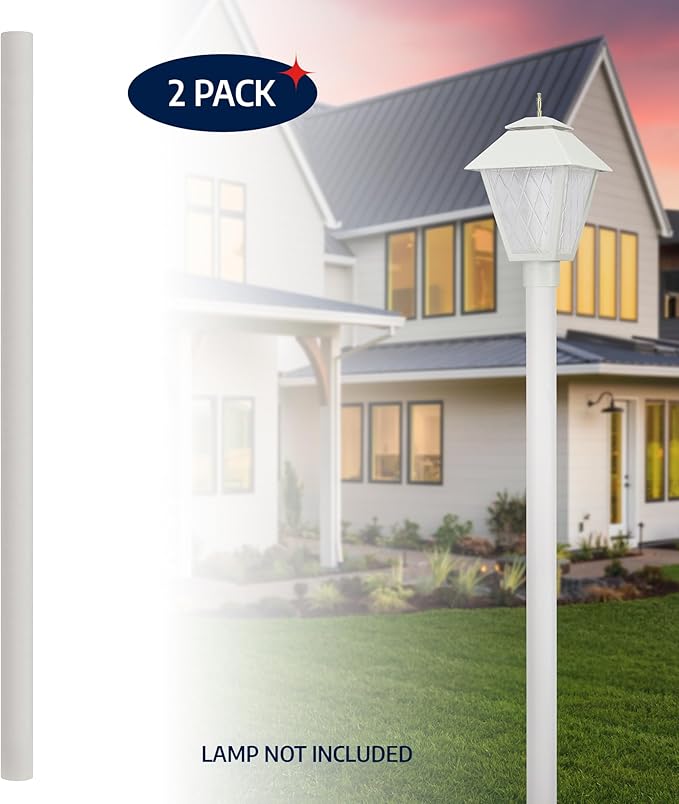 Solus 7-Foot Direct Burial Lamp Post – Outdoor Aluminum Light Pole – Fits Standard 3" Post Top Fixtures – Black | Lumora