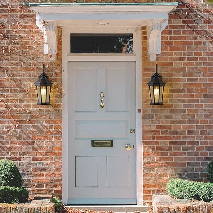 Outdoor Wall Lantern, Exterior Waterproof Outdoor Wall Light Fixtures, Black Aluminum Porch Sconces with E26 | Lumora