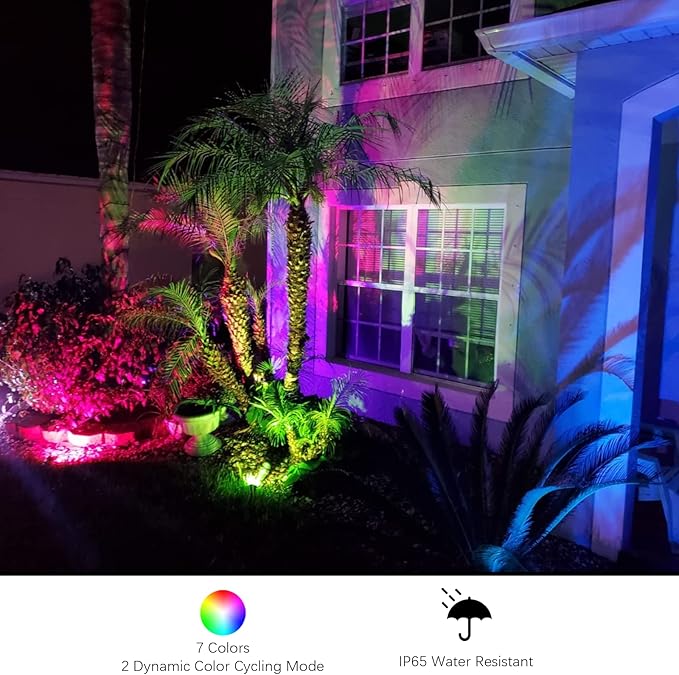 GOODSMANN RGBW Low Voltage LED Spotlight Color Changing Landscape Light 12V-15V 12W 650 Lumen Outdoor Spot Light 9 | Lumora