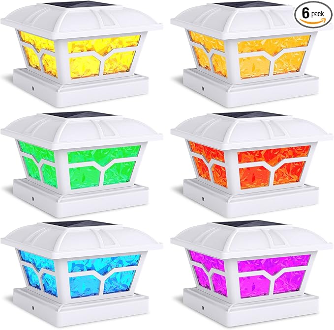 SIEDiNLAR Solar Post Cap Lights Outdoor 2 Color Modes LED for 4x4 5x5 6x6 Wooden Vinyl Posts Fence Patio Deck | Lumora
