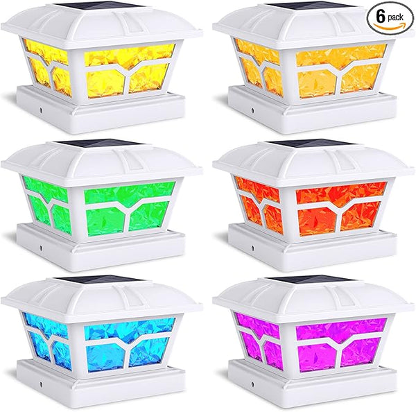 SIEDiNLAR Solar Post Cap Lights Outdoor 2 Color Modes LED for 4x4 5x5 6x6 Wooden Vinyl Posts Fence Patio Deck | Lumora