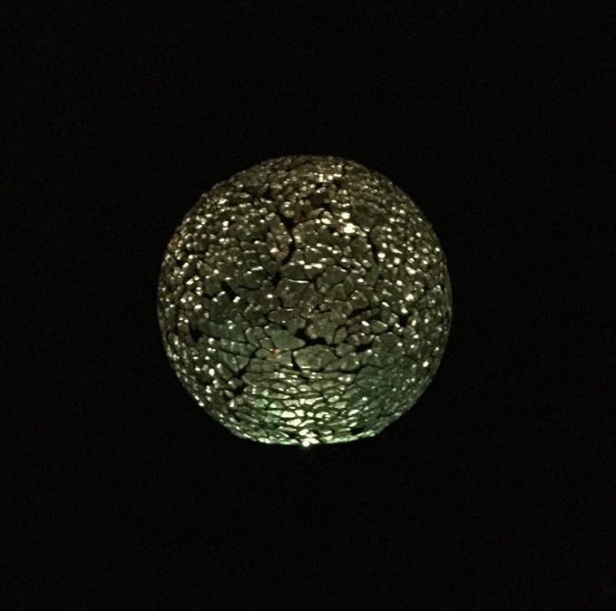 Solar Blue Mosaic Glass Ball Light (Ocean Blue Color), Garden Decor Stake Multi-Color Color Change Yard LED Lamp Light