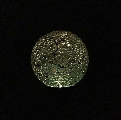 Solar Blue Mosaic Glass Ball Light (Ocean Blue Color), Garden Decor Stake Multi-Color Color Change Yard LED Lamp Light