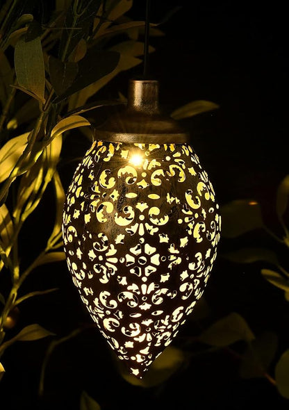 Solar Light Induction Water Drop Lamp Outdoor Garden Hollow Decoration Projection Lamp Led Flower Pile Lamp Decoration Landscape Lawn Garden Lamp Diameter 10Cm/4Inch Length 55Cm/22Inch Warm Light