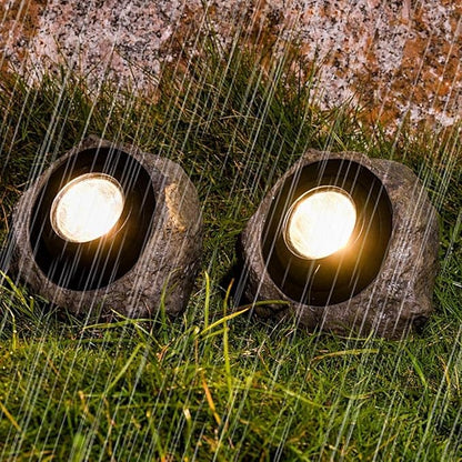 IP65 Waterproof Solar Stone Light for Garden Pathway and Patio Outdoor Lighting Featuring Solar Powered LED and Two Adjustable Lighting Modes