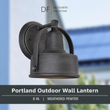 Designers Fountain Portland Outdoor Light Fixture, 8 Inch Exterior Wall Lantern Sconce for Front Door, Patio and | Lumora