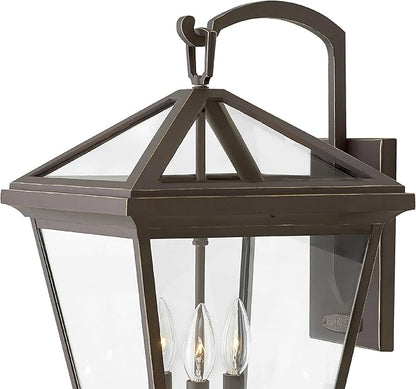 Hinkley Alford Place 2565OZ-LL Large Outdoor LED Wall Mount Lantern - Die Cast Aluminum Frame, Sealed Clear Glass, Dimmable - Oil Rubbed Bronze