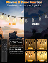 Brightever LED Outdoor String Lights with Remote, 100FT Commercial Grade Waterproof Outdoor Patio Lights, 30+2 ST38 | Lumora