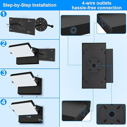 ledmo 150W Outdoor LED Flood Light Switch Control Full 360 Rotation Exterior Wall Pack Lights 21000lm 5000k Modern Security Commercial Wall Mount Fixture for House Shop Barn Warehouse Building