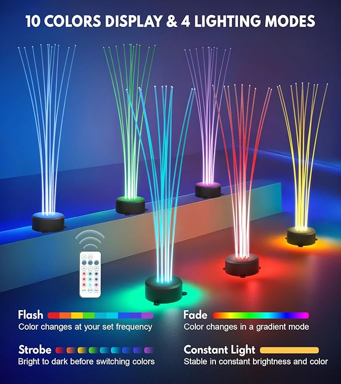 PASAMIC 41" Solar Garden Lights 2 Pack, Reed-Shaped Landscape Light with 10 Colors & 4 Modes RGB, Waterproof Solar Lights Outdoor with Remote, Outdoor Lights for Yard, Patio, Pathway, Indoor Decor