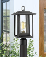 Beionxii Outdoor Post Light, Large Exterior Lamp Post Light Pier Mount Lantern with Base, Black Cast Aluminum | Lumora