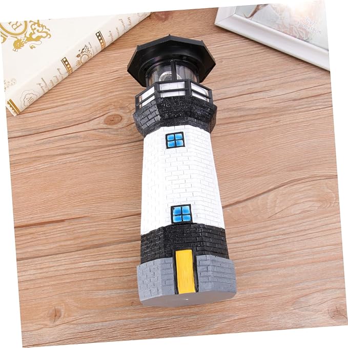 1pc Led Solar Revolving Lighthouse Garden Decorative Light for Lawns Walkways and Yards Energy-Saving Resin Design | Lumora
