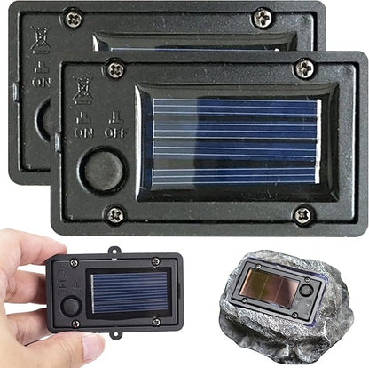 Solar Batteries for Outdoor Solar Lights 2Pcs Waterproof Battery Box Replacement Solar Light Parts 2.8x1.6'' Solar Lantern Replacement Top with Light Sensor DIY Garden Solar Light Kit