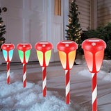 Dynaming 10 Pack Solar Christmas Path Lights, Outdoor Solar Powered Color Changing Xmas Garden Pathway Markers | Lumora