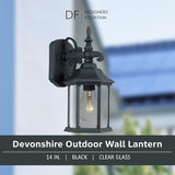 DESIGNERS FOUNTAIN Devonshire Outdoor Light Fixture, 14 Inch Exterior Wall Lantern Sconce for Front Door, Patio and | Lumora