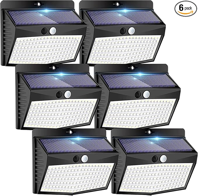 Peasur [6 Packs] Solar Lights Outdoor Motion Sensor Solar Security Lights Waterproof with 3 Lighting Modes Solar | Lumora