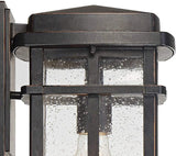 John Timberland Neri Mission Outdoor Wall Light Sconce Fixture Oil Rubbed Bronze 12 1/2" Clear Seedy Glass Decor | Lumora