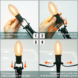 C9 Christmas String Lights Outdoor - 38FT Marker Stake Lights with 25 Clear LED Bulbs and 25 Stakes, Connectable | Lumora